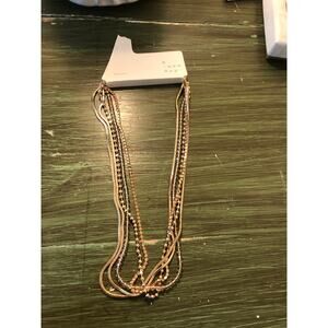 A New Day NWT Gold Tone Multistrand Necklace Rhinestone Beaded